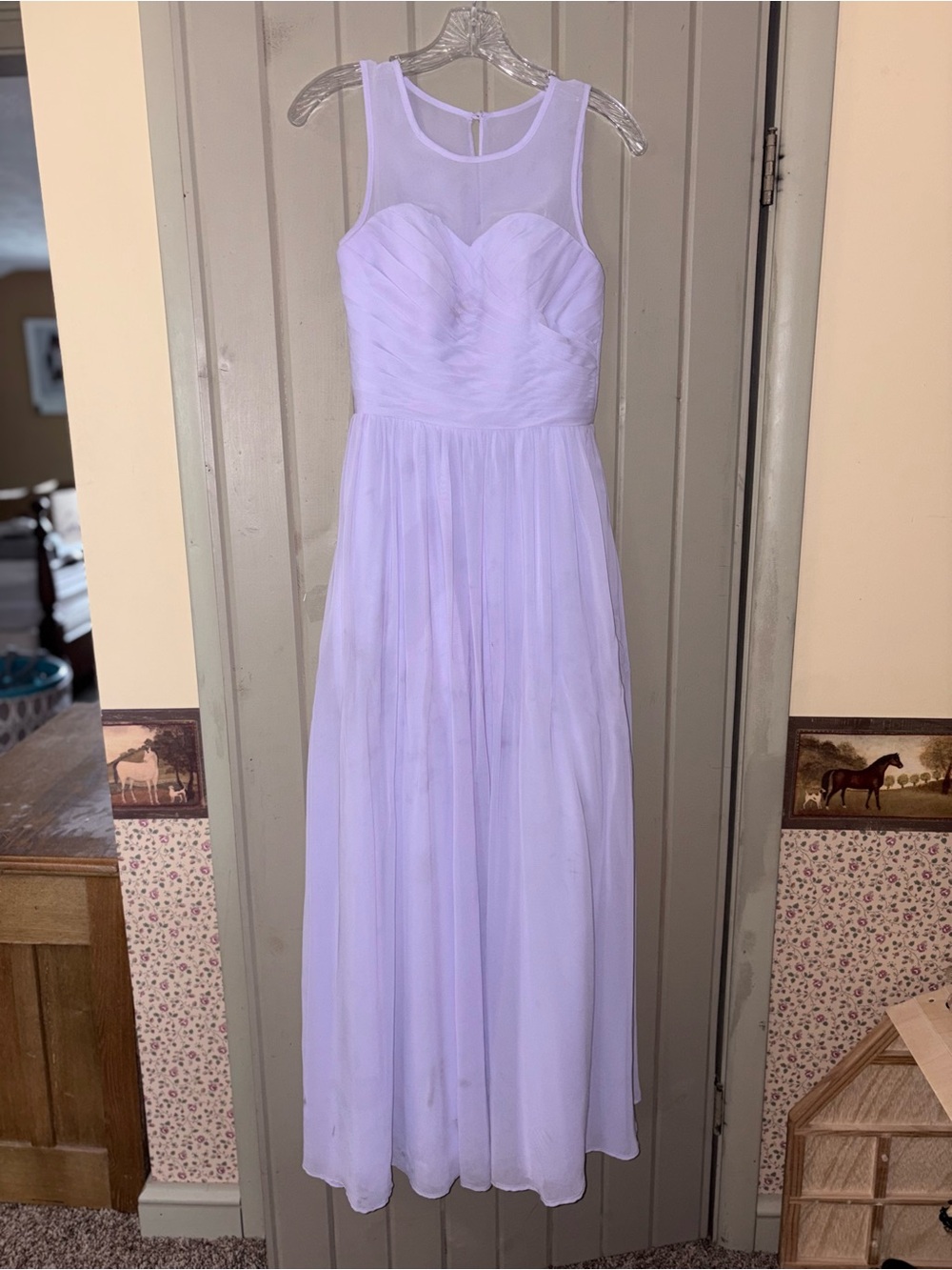 Azazie Lilac Mesh and Chiffon Maxi Bridesmaid Dress